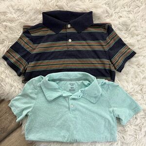 Carter's Kids Polo Set - Striped Navy and Light Blue